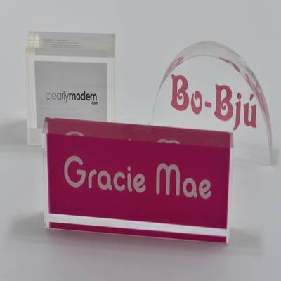 Bespoke Acrylic Blocks Shaped & Printed