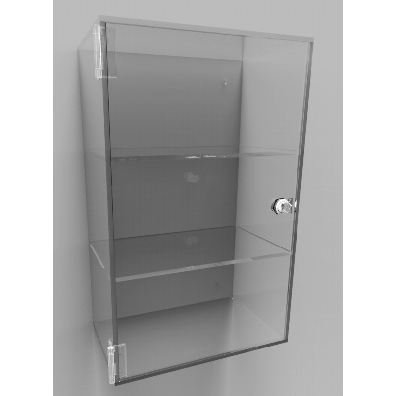 Acrylic Display Cabinet 400 X 250 150 Fixed Shelving - Wall Mounted Acrylic Display Shelves
