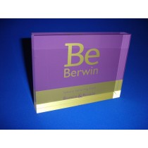 Acrylic Block Printed B & B Purple and Gold