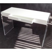White & Clear Console Desk