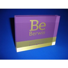 Acrylic Block Printed B & B Purple and Gold