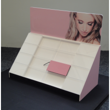 Pink & White Angled Eyelash/Makeup Stand 